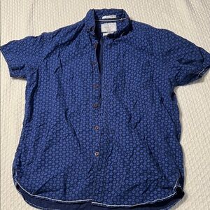 Stylish Blue Patterned Casual Shirt